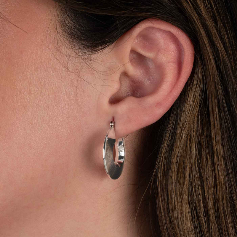 Bold Lightweight Hoop Earrings, 1 Inch, Sterling Silver