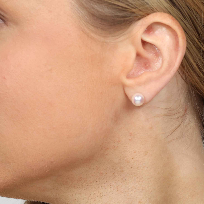 Freshwater Cultured Pearl Studs, 7 MM, 14K Gold